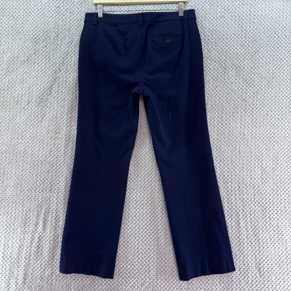 Lauren Ralph Lauren Pants Womens 10 Blue Cotton Adelle Straight Leg Mid Rise - Picture 6 of 15